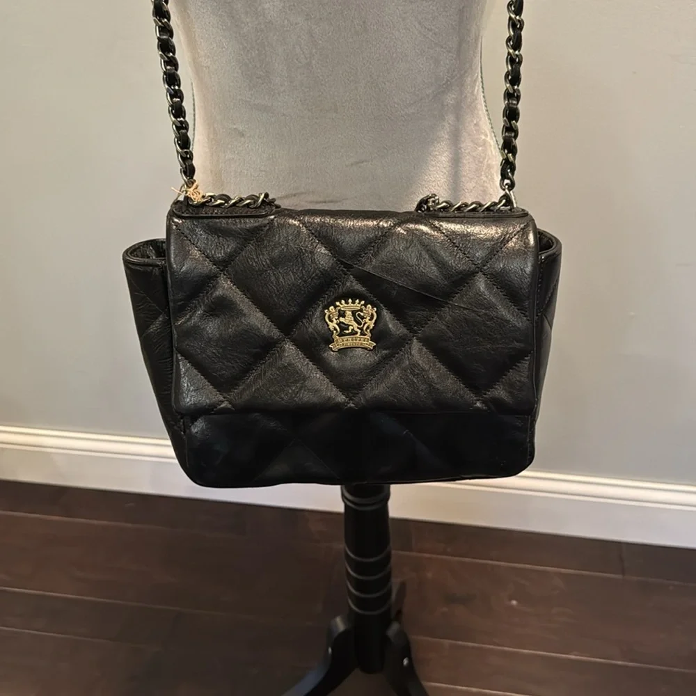 Pratesi Firenze Italian quilted black leather should bag NWT - Picture 8 of 15